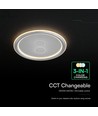 V-Tac 50W LED loftslampe dæmpbar - CCT 3-i-1, Grå, inkl. fjernbetjening