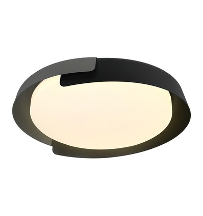 48W LED loftslampe med fjernbetjening - 3-i-1 CCT, dæmpbar, Ø50cm, sort/grå design