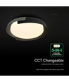 48W LED loftslampe med fjernbetjening - 3-i-1 CCT, dæmpbar, Ø50cm, sort/grå design