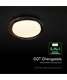 48W LED dekorativ loftslampe med fjernbetjening - Ø50cm, dæmpbar, 3-i-1 CCT, sort og trælook