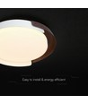 48W LED loftslampe med fjernbetjening - Ø50cm, 3-i-1 CCT, dæmpbar, hvid med trælook
