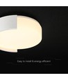 48W LED designer loftslampe - Ø45cm, 3-i-1 CCT, dæmpbar, hvid, inkl. fjernbetjening