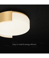 48W LED designer loftslampe - Ø45cm, 3-i-1 CCT, dæmpbar, guld, inkl. fjernbetjening