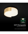 48W LED designer loftslampe - Ø45cm, 3-i-1 CCT, dæmpbar, guld, inkl. fjernbetjening