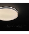 V-Tac 60W LED loftslampe med fjernbetjening - 3-i-1 CCT, dæmpbar, grå kant, designer domelight