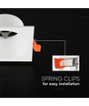 V-Tac GU10 indbygningsspot - Firkantet, hvid, Deep Anti Glare, uden lyskilde