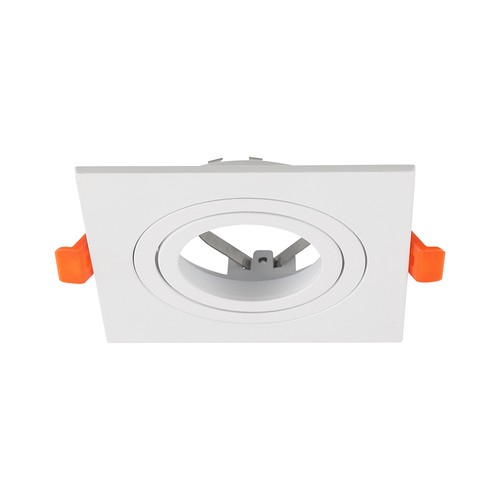 V-Tac GU10 indbygningsspot - Firkantet, hvid, aluminium, uden lyskilde