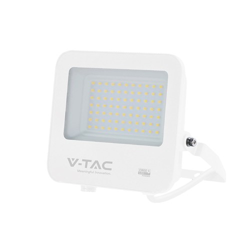 50W LED projektør - 135lm/W, IP65, CREE chip, hvidt hus, 6 års garanti