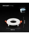 GU10 indbygningsspot - Rund, hvid, aluminium, IP44, uden lyskilde