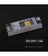 36W / 24V DC strømforsyning til LED strips - 1.5A, IP20, Slim design