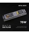 75W / 24V DC Slim strømforsyning til LED strips - 3.1A, IP20 indendørs
