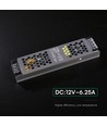 75W / 12V DC strømforsyning til LED strips - 6.25A, IP20, Slim design