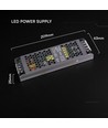 200W / 12V DC strømforsyning til LED strips - 16.5A, IP20, Slim design
