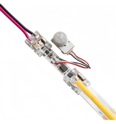PIR sensor til aluprofil - Passer til 10mm strip, 12V (60W), 24V (120W),