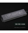 100W / 12V DC strømforsyning - 8.3A, IP67 vandtæt