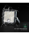 30W Solara CCT LED projektør med solcelle - 6.4V, IP65, sort, fjernbetjening, CCT-skift, inkl. batteri