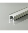 2m aluminiumsprofil til indbygning - Sølv, inkl. matteret cover