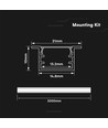 2m V-Tac aluminiumsprofil til indbygning - Sølv, inkl. cover, 14,8 x 10 mm