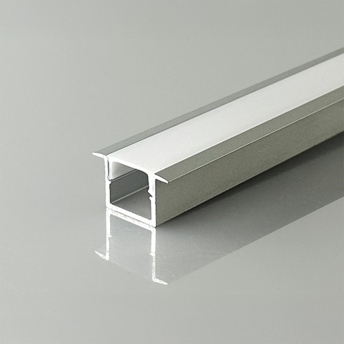 V-Tac 2m indbygningsprofil til LED strips - Sølv, inkl. cover, 2000x12x10mm