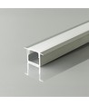 V-Tac 2m indbygningsprofil til LED strips - Sølv, inkl. cover, 2000x12x10mm