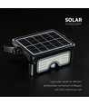 7W LED solcelle projektør med sensor - 3.7V, PIR sensor, sort hus, 3-i-1 CCT