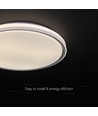 60W LED designer loftslampe med fjernbetjening - 3-i-1 CCT, dæmpbar, sort ring, inkl. lyskilde