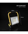 50W LED projektør på stativ - 3m ledning, arbejdslampe, sort hus, IP65, CREE chip, 6 års garanti
