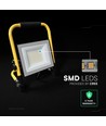 50W LED projektør på stativ - 3m ledning, arbejdslampe, sort hus, IP65, CREE chip, 6 års garanti