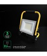 50W LED projektør på stativ - 3m ledning, arbejdslampe, sort hus, IP65, CREE chip, 6 års garanti
