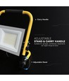 50W LED projektør på stativ - 3m ledning, arbejdslampe, sort hus, IP65, CREE chip, 6 års garanti