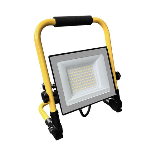 50W LED arbejdslampe med L-stativ - CREE chip, 3m ledning, IP65, 6500K, sort hus