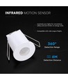 V-Tac infrarød bevægelsessensor - Hvid, IP20, max 400W LED