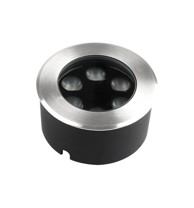 6W LED nedgravningsspot - IP67, sølv hus, 3000K, inkl. lyskilde