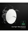 3W LED indbygningsspot til trapper - Rund, hvid, aluminium, IP65, 3000K, inkl. lyskilde