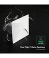 3W LED indbygningsspot til trapper, kvadratisk - IP65, hvidt aluminiumshus, 3000K, inkl. lyskilde