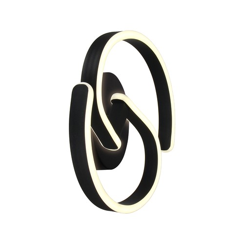 22W LED designer væglampe - 30x11cm, 4000K, sort, inkl. lyskilde