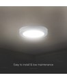V-Tac 12W Ø17cm Backlit påbygningspanel - 3-i-1 CCT, Cree chip, 6 års garanti, rund hvid kant