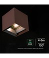 V-Tac 9W Solara væglampe med sensor, CCT - IP65, PIR sensor, Corten hus, solcelle, 3 lyskulører