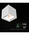 V-Tac 9W Solara væglampe med sensor - IP65, hvidt hus, 3-i-1 CCT, solcelle LED med PIR sensor