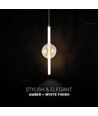 8W LED designer pendel - Ø15cm, 3000K, Amber/Hvid, dekorativ loftlampe