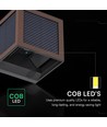 V-Tac 9W Solara væglampe med sensor, CCT - IP65, Cortenfarvet hus, solcelle, PIR sensor