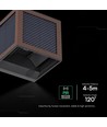 V-Tac 9W Solara væglampe med sensor, CCT - IP65, Cortenfarvet hus, solcelle, PIR sensor