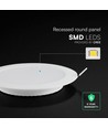 V-Tac 6W Ø10,6cm Backlit LED indbygningspanel - 3-i-1 CCT, CREE chip, 6 års garanti, rund