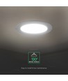 V-Tac 6W Ø10,6cm Backlit LED indbygningspanel - 3-i-1 CCT, CREE chip, 6 års garanti, rund