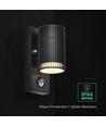 GU10 væglampe med PIR sensor - IP44 udendørs, uden lyskilde