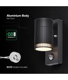 GU10 væglampe med PIR sensor - IP44 udendørs, uden lyskilde
