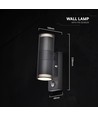 V-Tac GU10 væglampe med PIR sensor - Op/ned lys, IP44 udendørs, sort, uden lyskilde