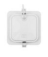 12W Dure 3 kvadratisk LED loftslampe - CCT, IP54, 14,5 x 14,5 cm, hvid kant, 110 grader