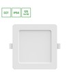 12W Dure 3 kvadratisk LED loftslampe - CCT, IP54, 14,5 x 14,5 cm, hvid kant, 110 grader