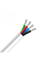 10m RGB Kabel, hvid rund - 4x0,35mm², 12-24V, til LED strip